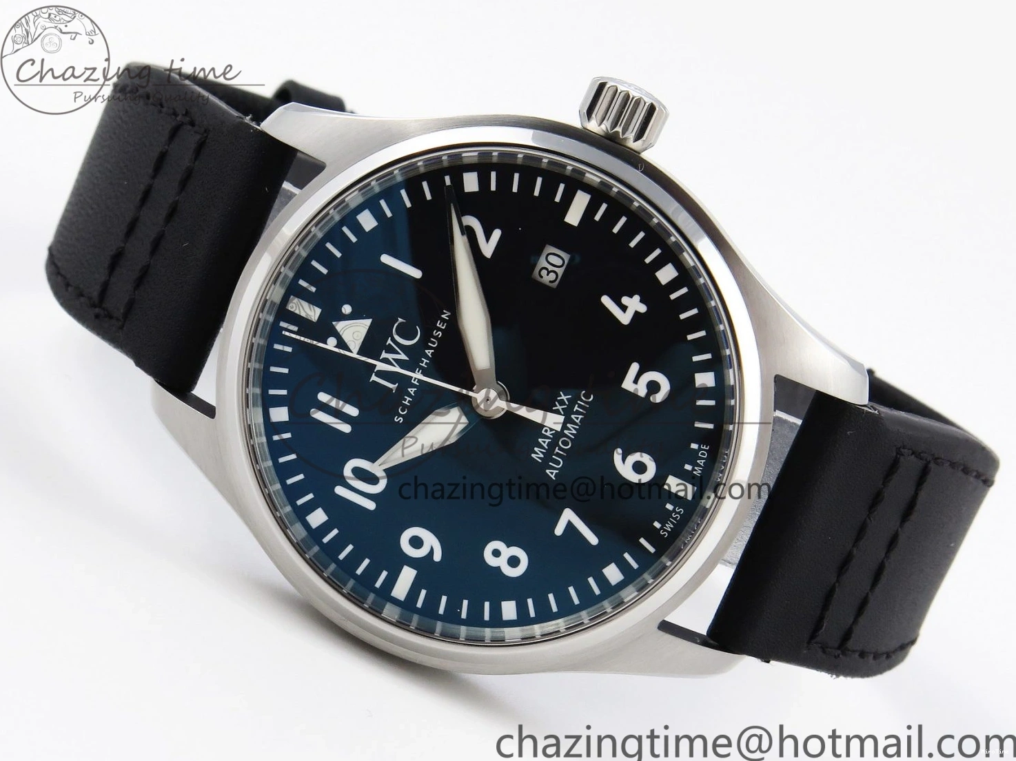 MIROTIME 0329 Pilot Mark XX IW328201 ZF 1:1 Best Edition Black Dial on Black Leather Strap A Affordable 7028